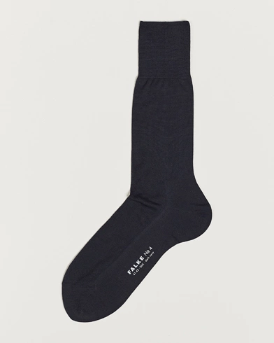 Herre | Knestrømper | Falke | No. 4 Pure Silk Socks Dark Navy