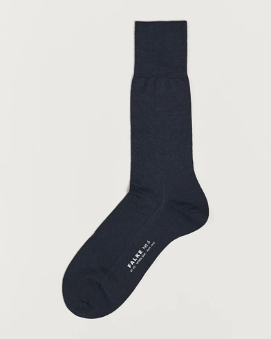 Herre | Sokker i merinoull | Falke | No. 6 Finest Merino & Silk Socks Dark Navy