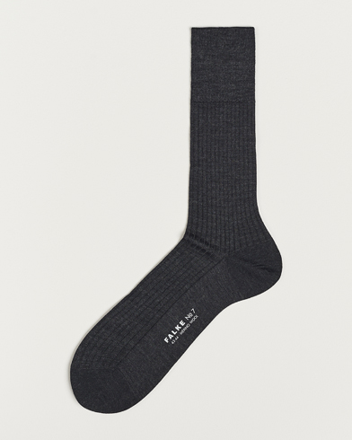 |  No. 7 Finest Merino Ribbed Socks Anthracite Melange
