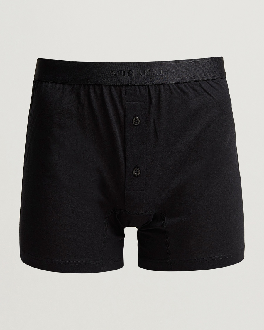 Herre | Underbukser | Sunspel | Superfine Two Button Cotton Black