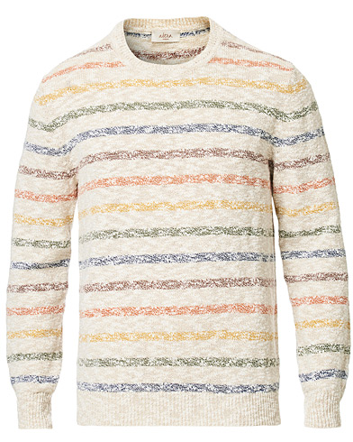  Cotton/Linen Multi Stripe Sweater Beige