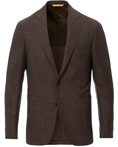 Herre |  | Canali | Wool/Linen Patch Pocket Blazer Dark Brown