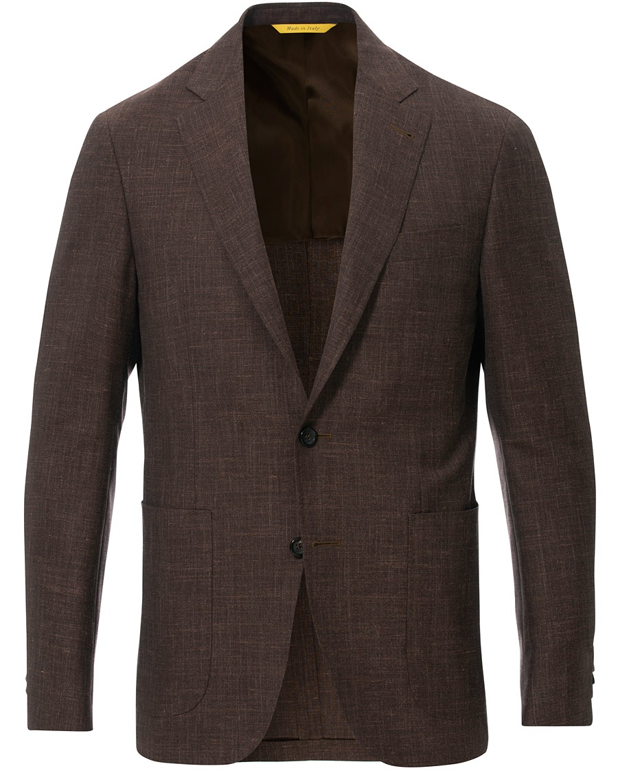  Wool/Linen Patch Pocket Blazer Dark Brown