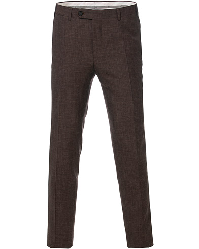  Wool/Linen Classic Trousers Dark Brown