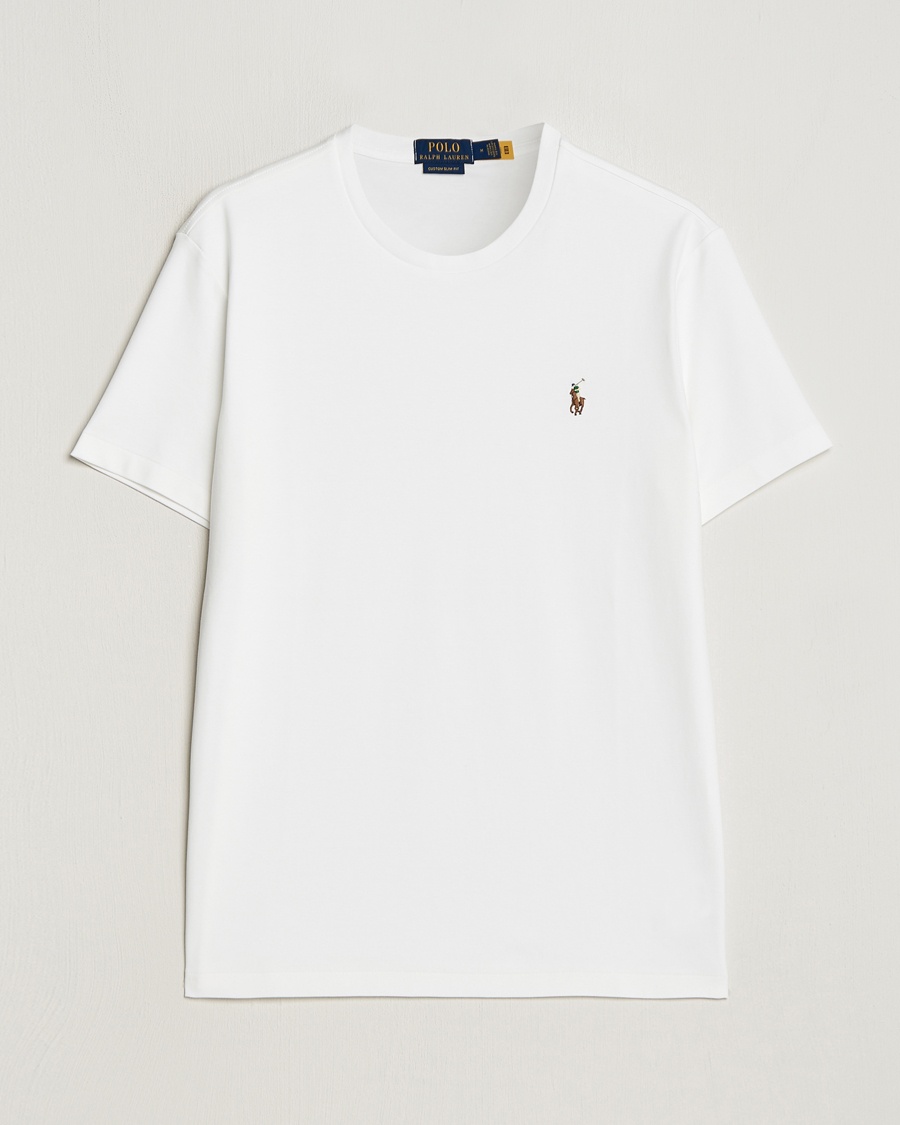 Herre | Kortermede t-shirts | Polo Ralph Lauren | Luxury Pima Cotton Crew Neck T-Shirt White