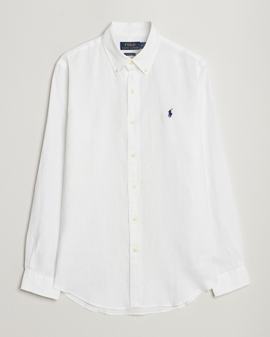 Herre | Linskjorter | Polo Ralph Lauren | Custom Fit Linen Button Down White