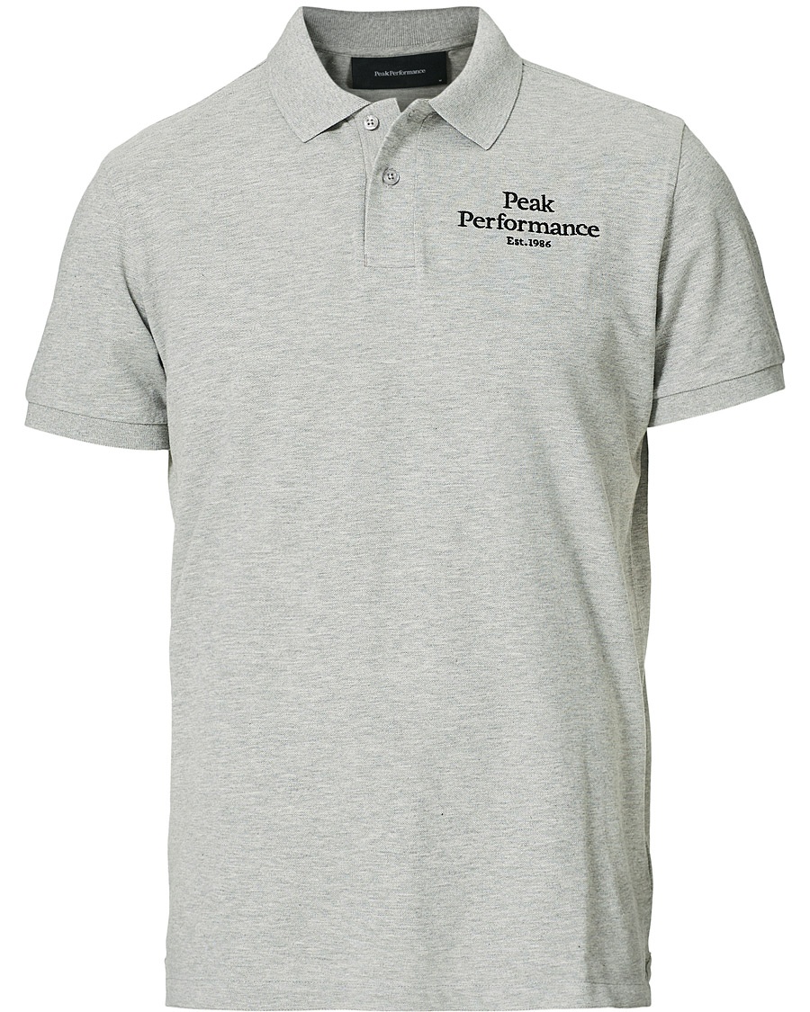 Peak Performance Original Logo Polo Medium Grey Heather Peak Performance Original Logo Polo Medium Grey Heather