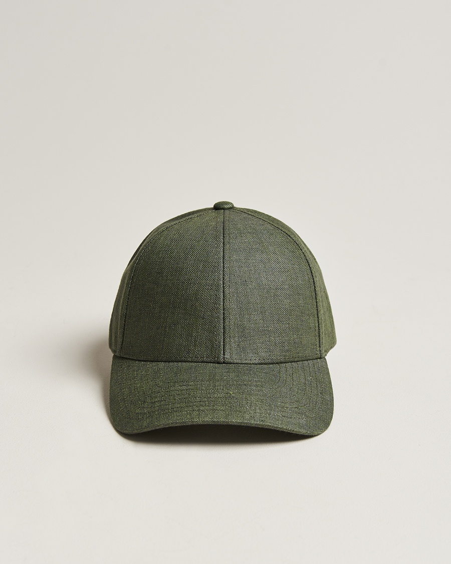 Varsity Headwear Linen Baseball Cap French Olive – Grønn