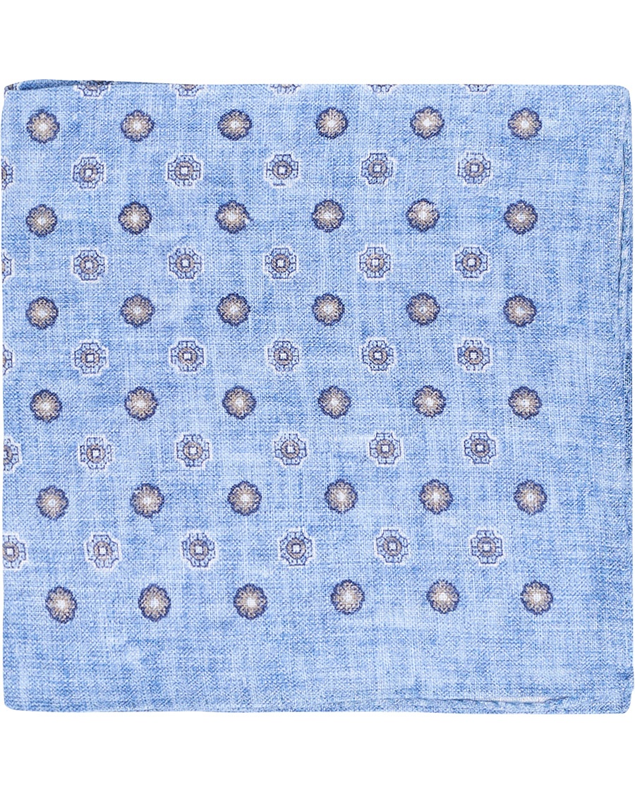 Herre | | Amanda Christensen | Linen Medallion Pocket Square Sky Blue