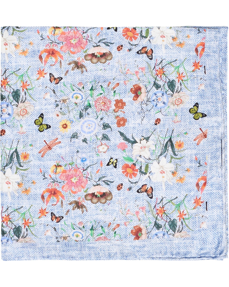 Herre | | Amanda Christensen | Silk Twill Printed Pocket Square Navy