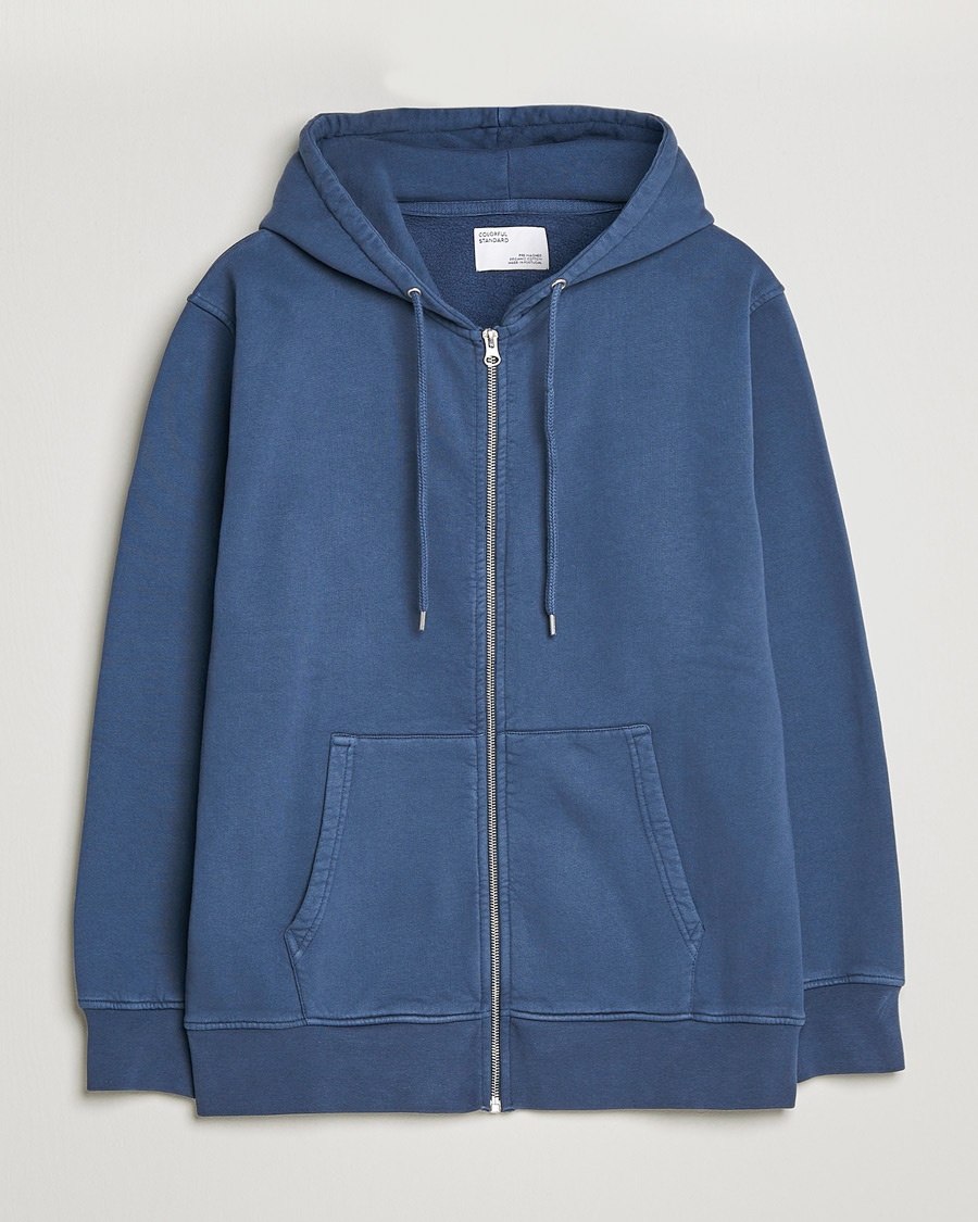 Herre | | Colorful Standard | Classic Organic Full Zip Hood Petrol Blue
