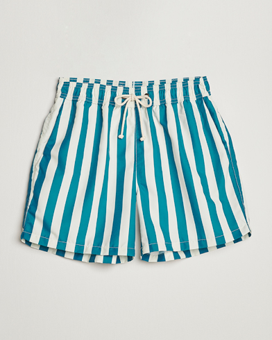 Herre | Badeshorts | Ripa Ripa | Paraggi Striped Swimshorts Green/White