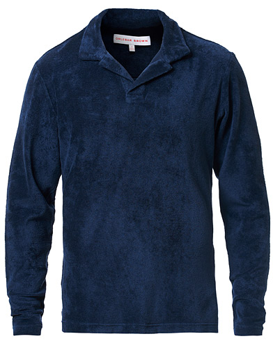 Best of British |  Terry Long Sleeve Polo Navy