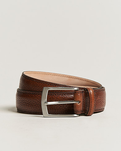 Herre | Assesoarer | Loake 1880 | Henry Grained Leather Belt 3,3 cm Dark Brown