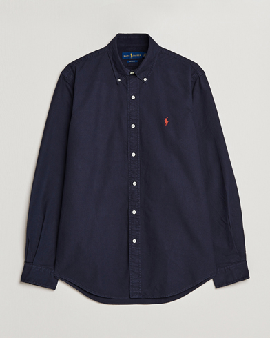 Herre | Avdelinger | Polo Ralph Lauren | Custom Fit Garment Dyed Oxford Shirt Navy