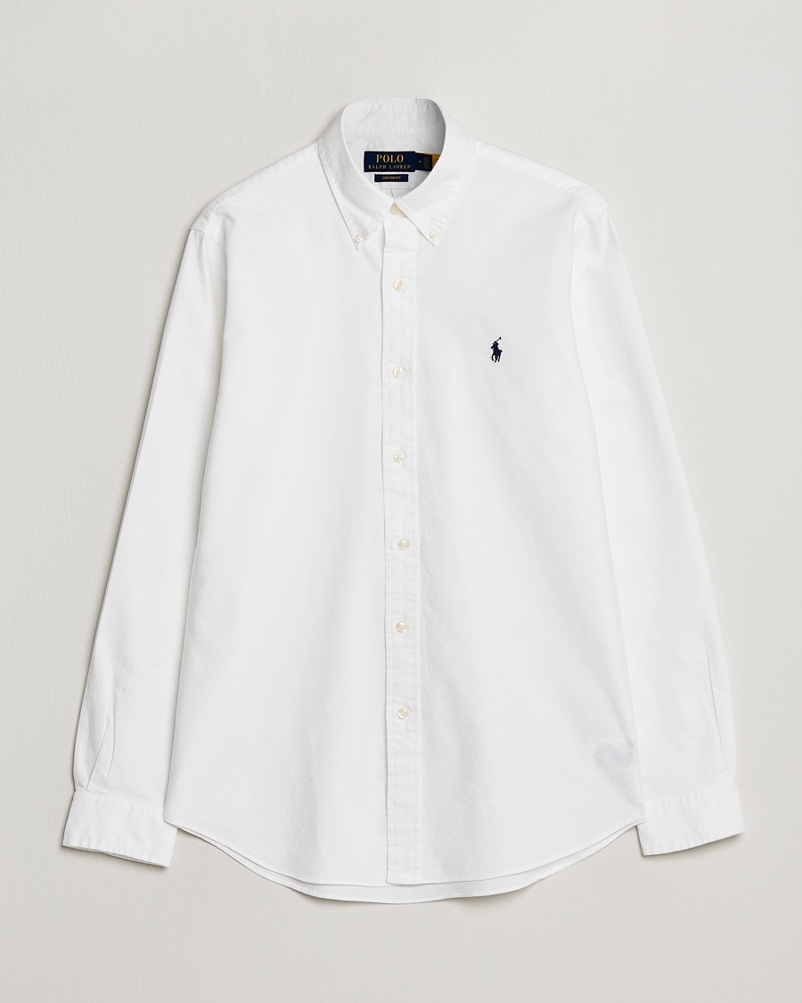 Polo Ralph Lauren Custom Fit Garment Dyed Oxford Shirt White – Hvit