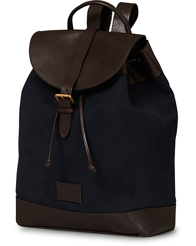  |  Suede/Leather Backpack Navy/Brown