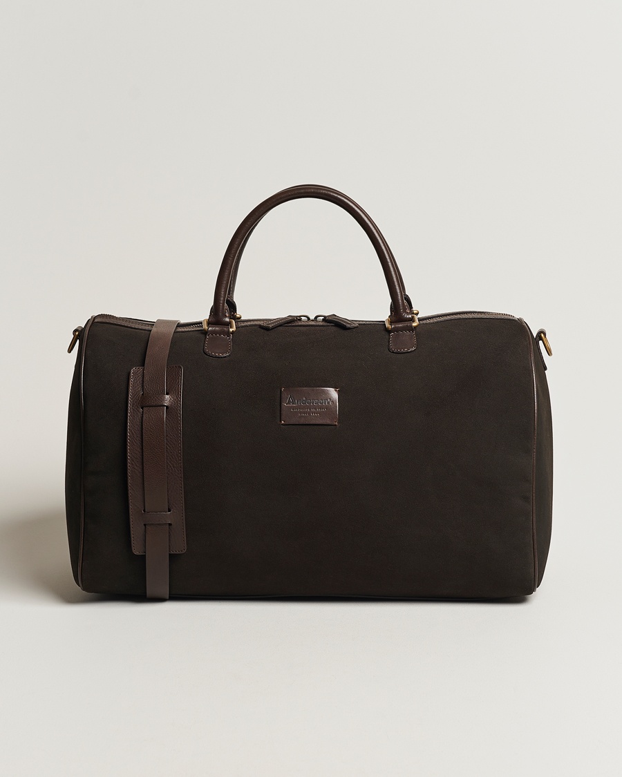 Anderson's Boston Suede Weekendbag Brown/Brown – Brun