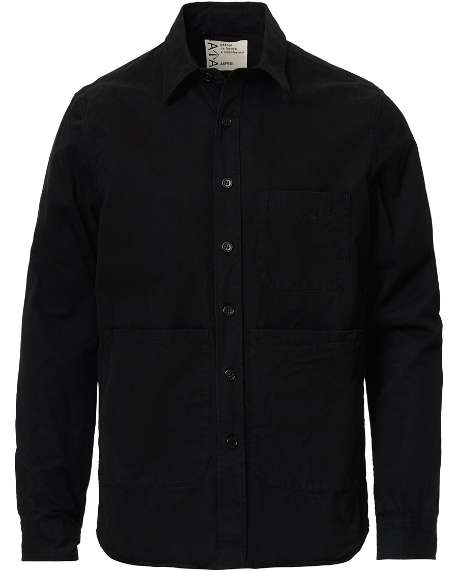 Herre | | Aspesi | Cotton Shirt Jacket Black