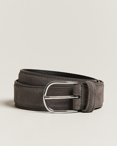 Herre | Belter | Anderson's | Suede 3,5 cm Belt Grey