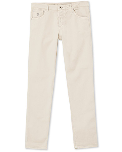  Slim Fit 5-Pocket Twill Pants Light Beige