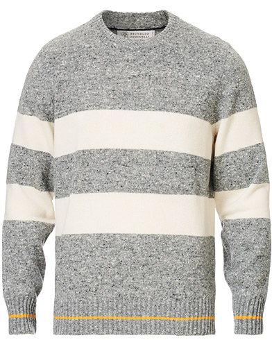  Cashmere Striped Sweater Grey/White
