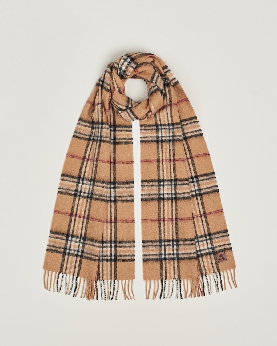 Herre | | Amanda Christensen | Merino Wool Check Scarf Beige