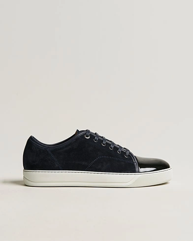 Herre | Luxury Brands | Lanvin | Patent Cap Toe Sneaker Navy