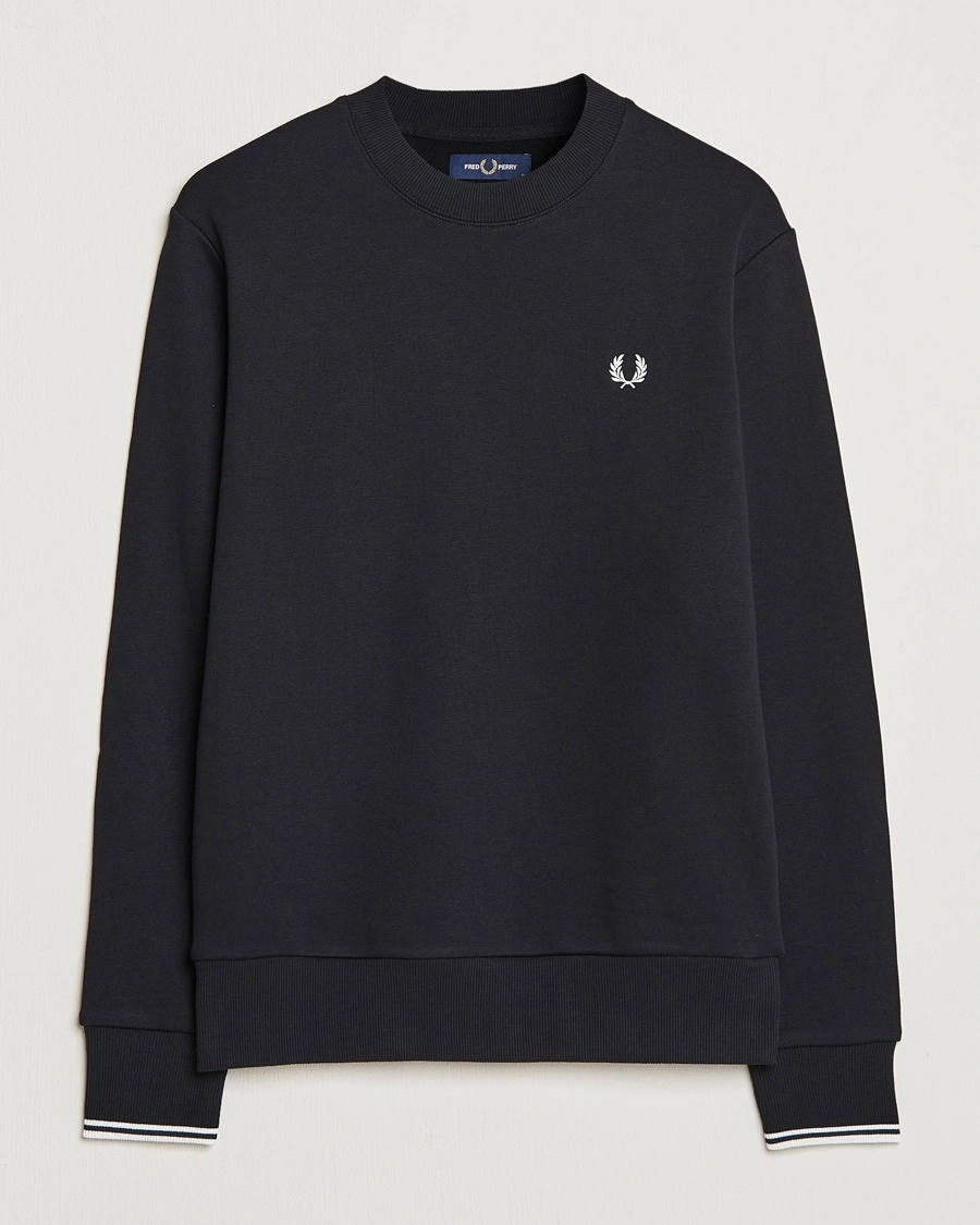 Fred Perry Crew Neck Sweatshirt Black – Svart