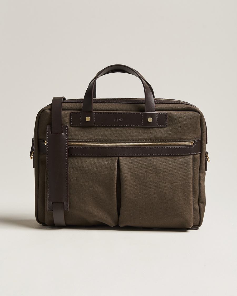 Herre | Dokumentvesker | Mismo | M/S Nylon Office Army/Dark Brown