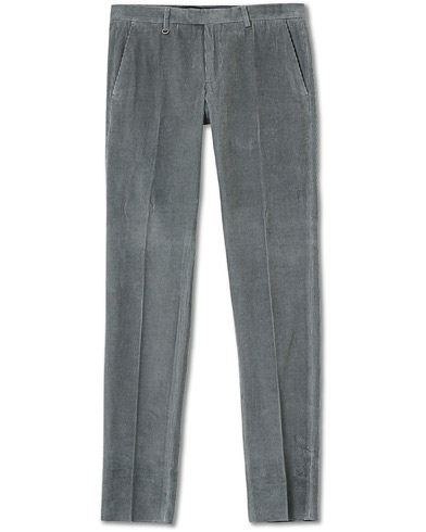  Slim Fit Cotton-Corduroy Trousers Grey