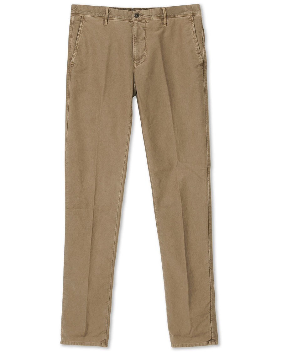 Herre | | Incotex | Slim Fit Garment Dyed Washed Slacks Beige