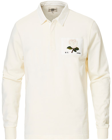 Kent & Curwen Rose Embroidered Rugby Cream