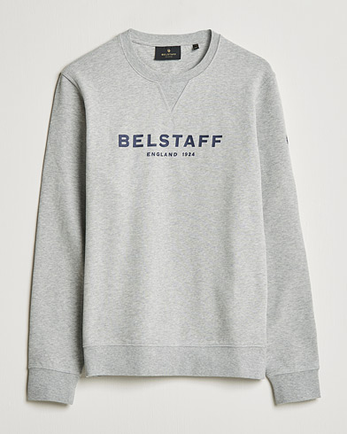 Herre | Grå gensere | Belstaff | 1924 Crew Neck Logo Sweat Grey Melange