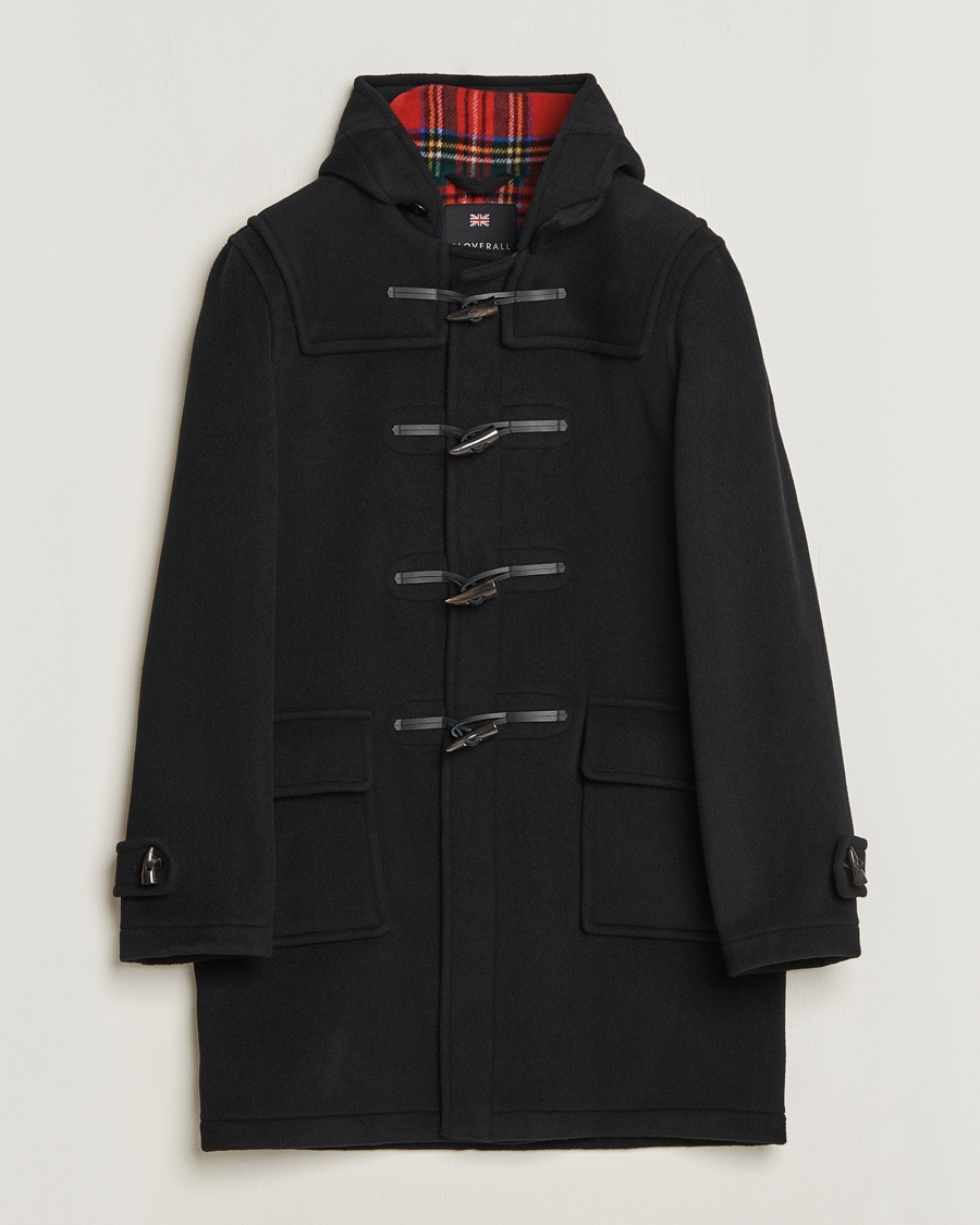 Gloverall Morris Duffle Coat Black/Royal Stewart - Svart - Duffel - Størrelse: M