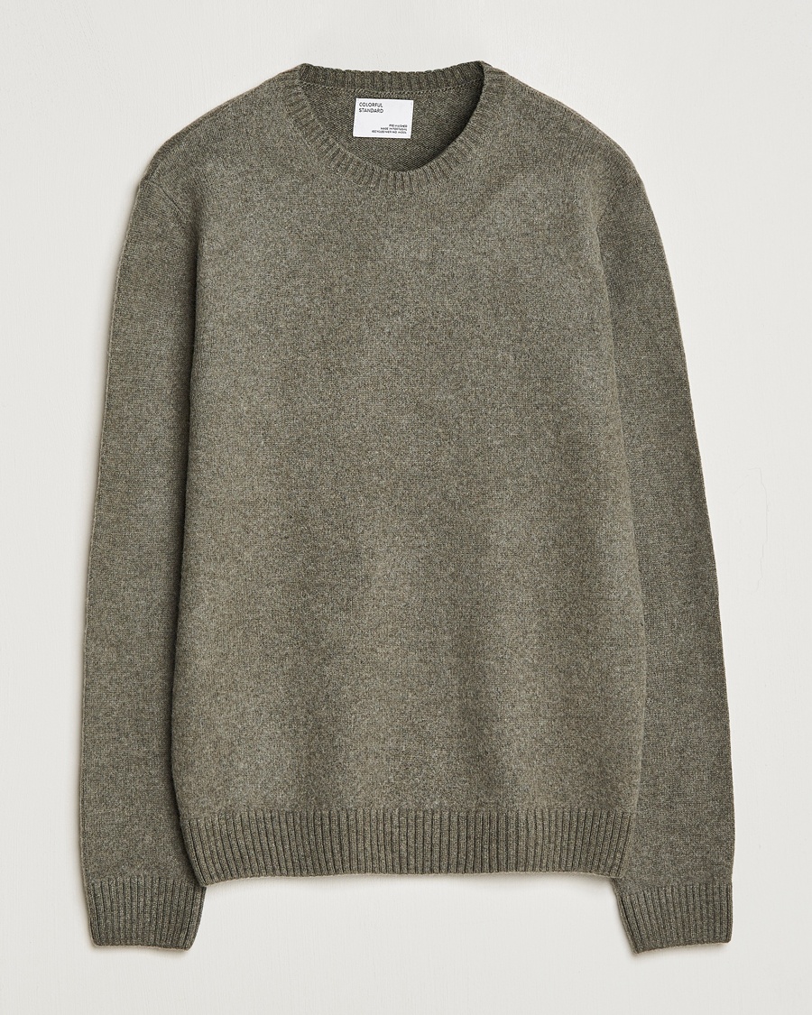 Colorful Standard Classic Merino Wool Crew Neck Dusty Olive – Grønn