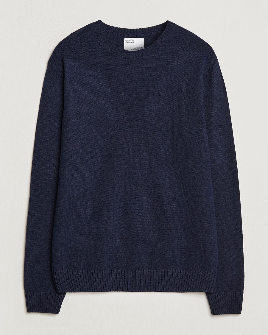 Colorful Standard Classic Merino Wool Crew Neck Navy Blue – Blå