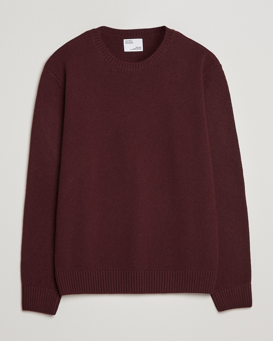 Herre | Strikkede gensere | Colorful Standard | Classic Merino Wool Crew Neck Oxblood Red