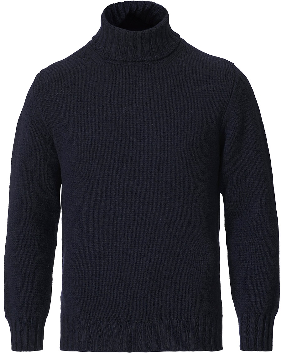 Drake's Lambswool Rollneck Navy