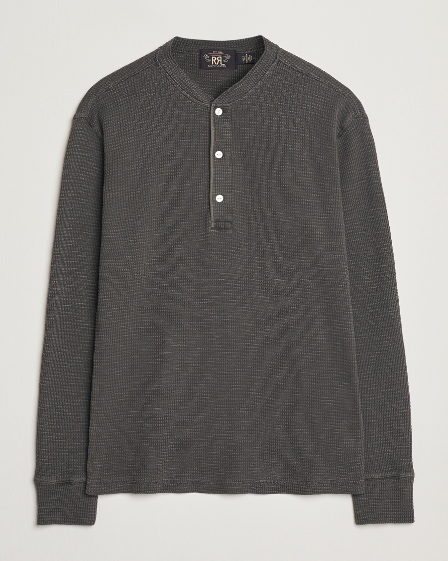 Herre | Bestefartrøyer | RRL | Long Sleeve Henley Faded Black