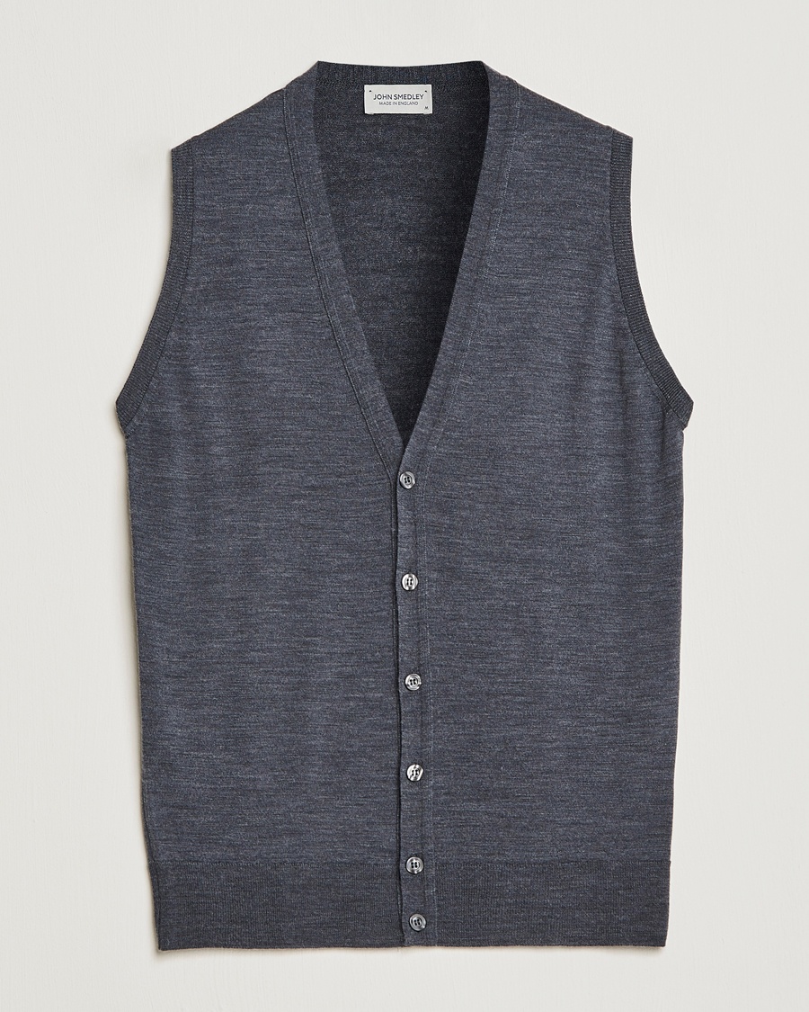 John Smedley Huntswood Slim Fit Waistcoat Charcoal – Grå