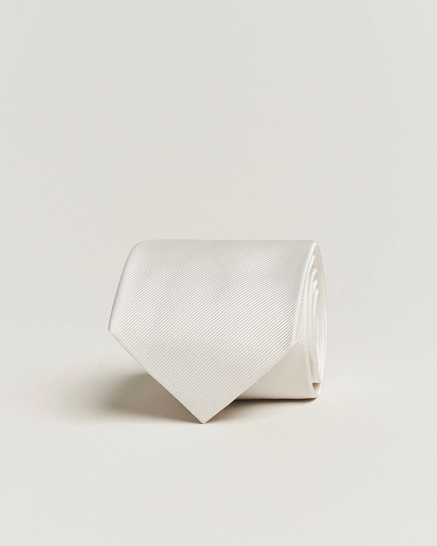 Amanda Christensen Plain Classic Tie 8 cm White – Hvit