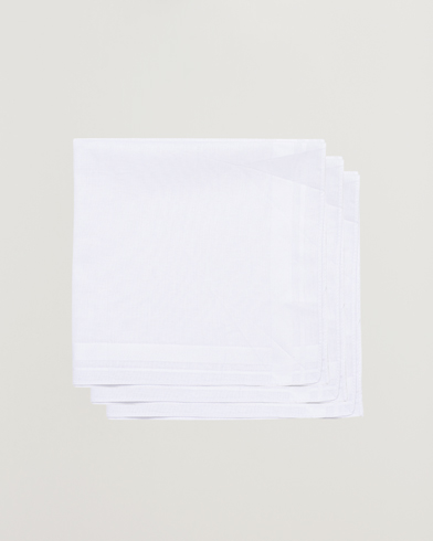 Lommetørkle |  3-Pack Cotton Pocket Square White