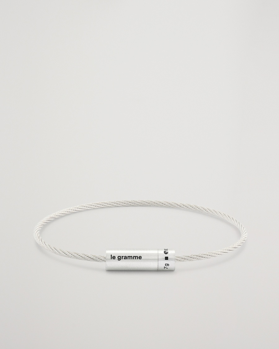 Herre | | LE GRAMME | Cable Bracelet Brushed Sterling Silver 7g