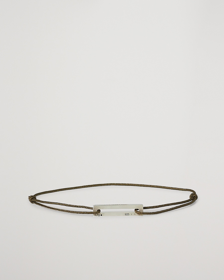 Herre | | LE GRAMME | Cord Bracelet Le 17/10 Khaki/Sterling Silver