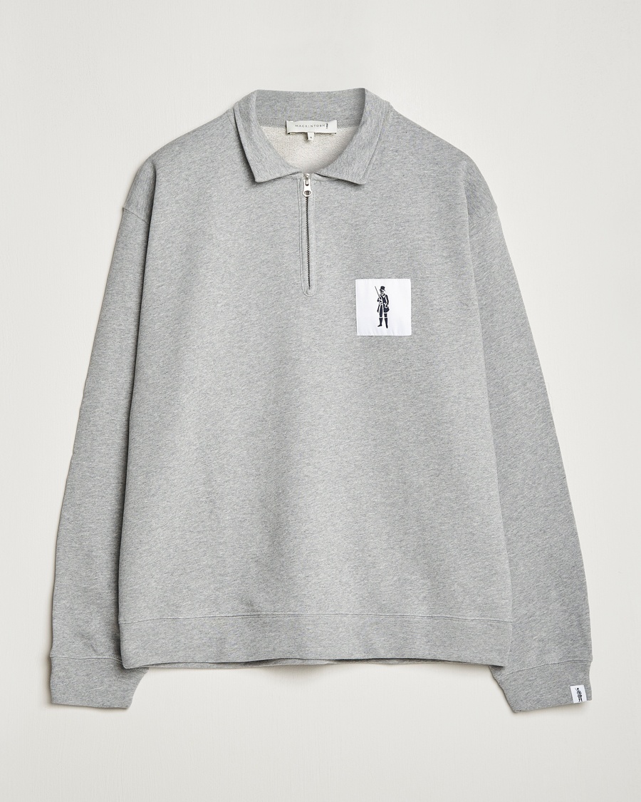 Herre | Half-zip | Mackintosh | Dandyman Zip Sweat Grey Melange