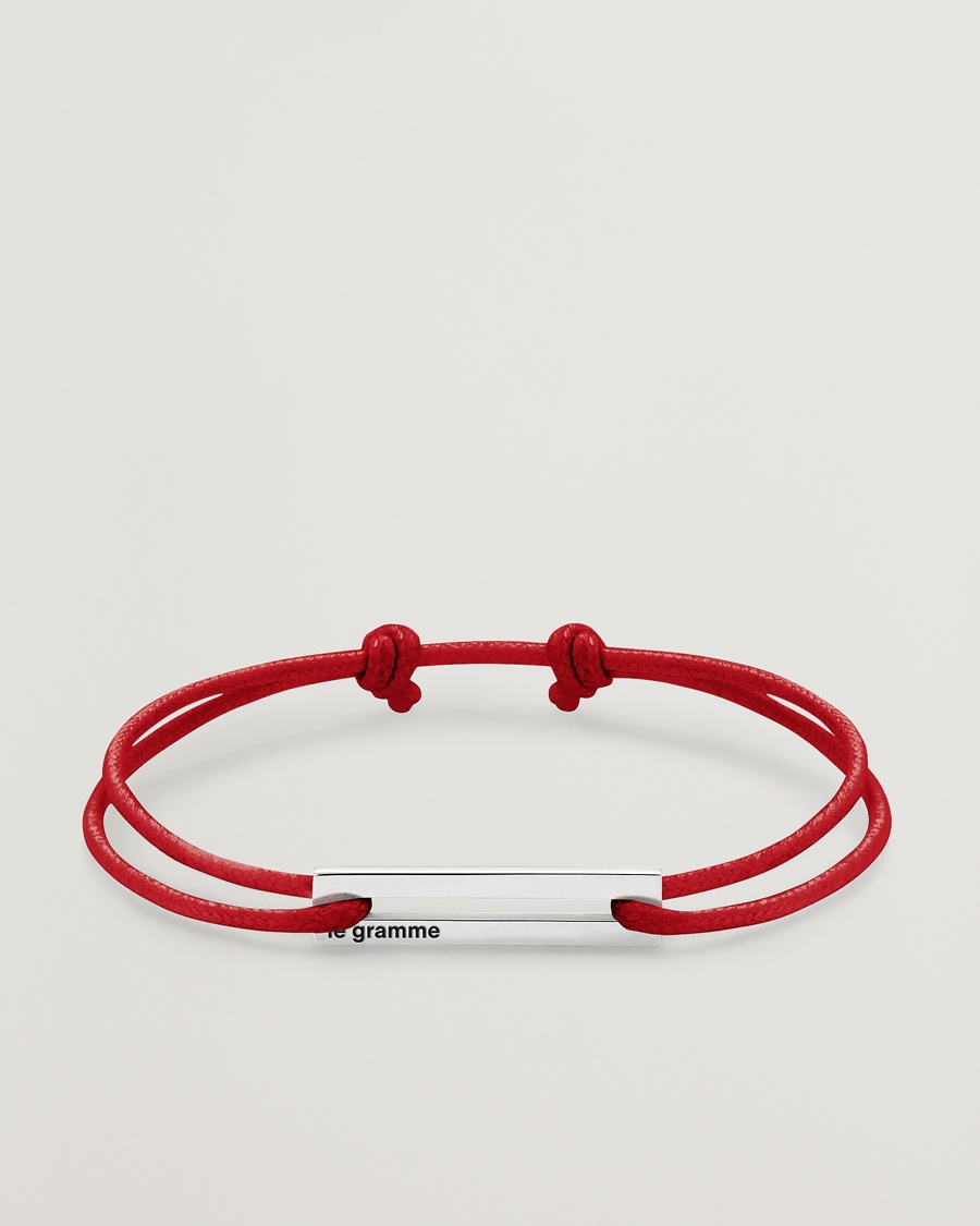 LE GRAMME Cord Bracelet Le 17/10 Red/Sterling Silver – Rød