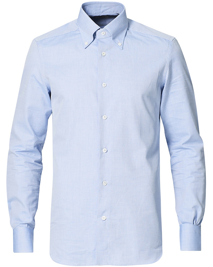 Mazzarelli Soft Oxford Button Down Shirt Light Blue
