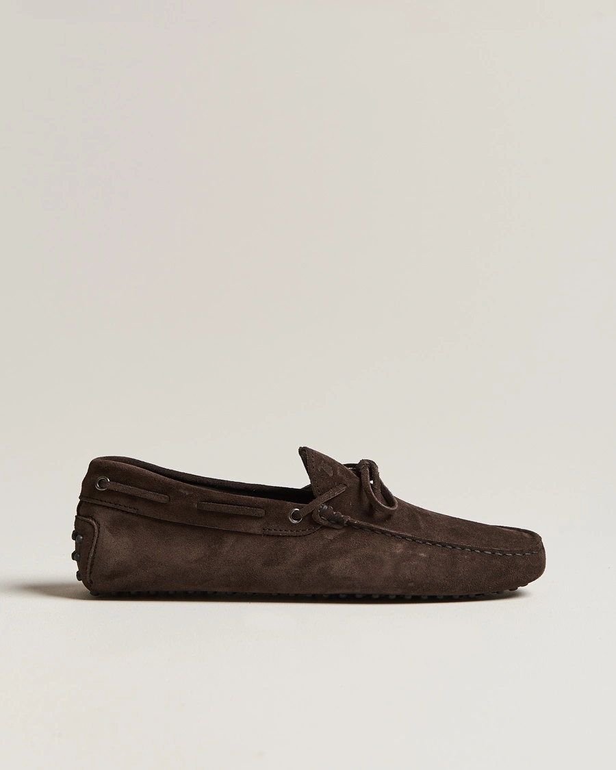 Herre | | Tod's | Lacetto Gommino Carshoe Dark Brown Suede