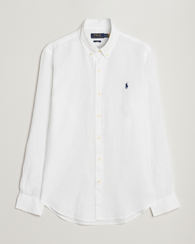 Linskjorter |  Slim Fit Linen Button Down Shirt White